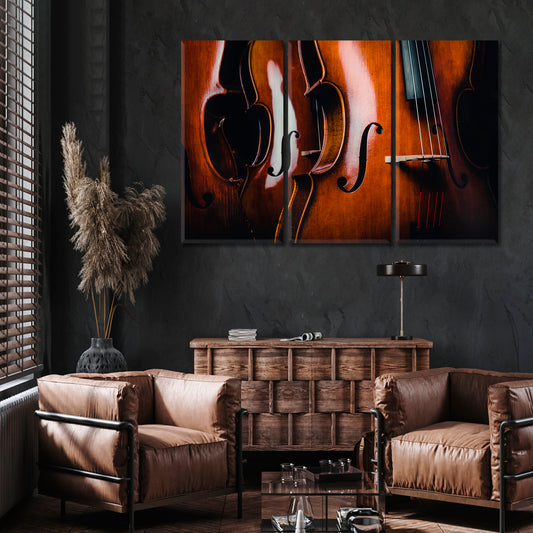 CELLO SYMPHONY Classic Violins Beauty of Music Music Wall Panels Artesty 3 panels 36" x 24"