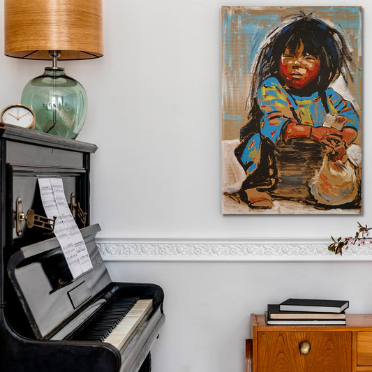 GRUNGE We are the world, we are the children Canvas Print - Vertical Fine Art Artesty