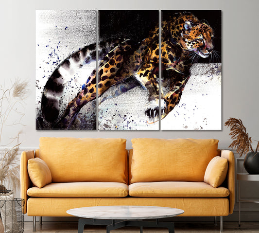 Cheetah Wild Beast Jaguar Leopard Beautiful African Animals Wildlife Animals Canvas Print Artesty 3 panels 36" x 24"