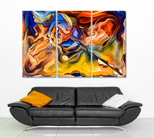 CREATOR'S HANDS Beautiful Psychedelic Art Abstract Art Print Artesty 3 panels 36" x 24"