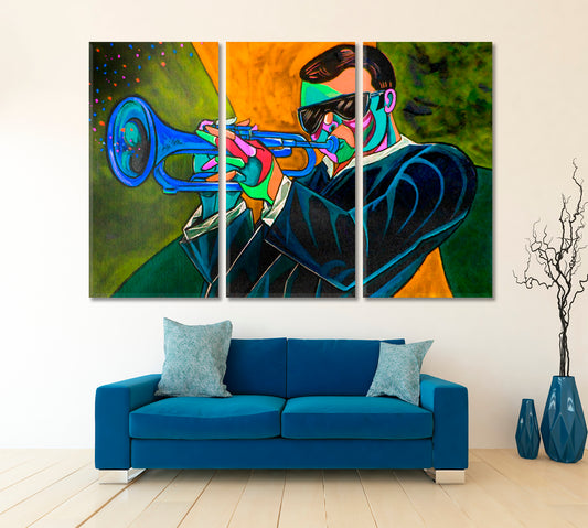 Sounds of Jazz Music Wall Panels Artesty 3 panels 36" x 24"