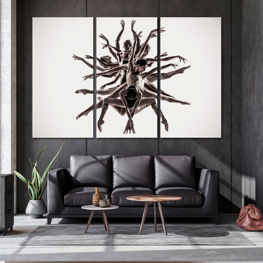 CONTEMPORARY ART BALLET Dance Grace Inspiration Creativity Abstract Art Print Artesty 3 panels 36" x 24"