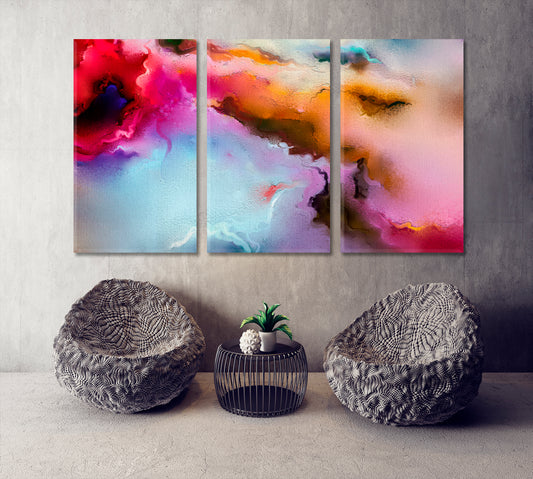 Vivid Abstract Design Abstract Art Print Artesty 3 panels 36" x 24"