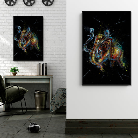 GOLDEN MAMMOTH Wealth Symbol Animals Canvas Print Artesty