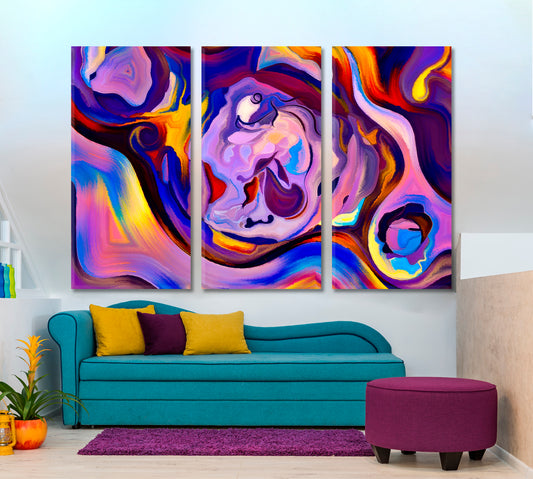 Fine Line Abstraction Abstract Art Print Artesty 3 panels 36" x 24"