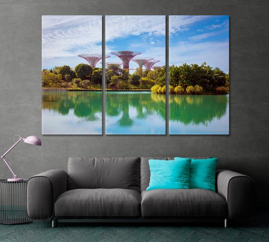 Supertree Grove Garden Singapore Landscape Cities Wall Art Artesty 3 panels 36" x 24"
