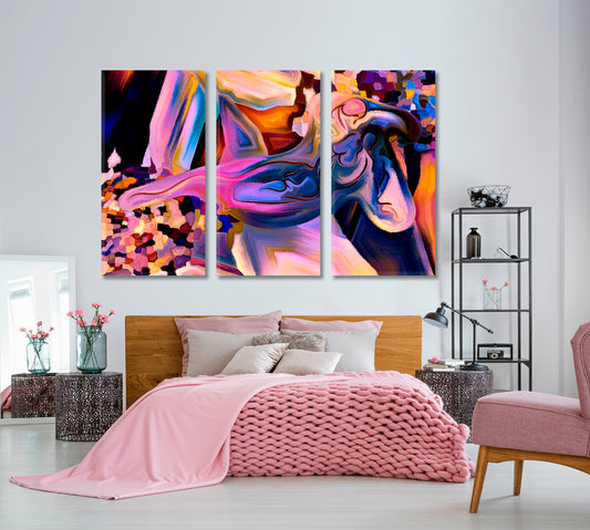 Colors Pattern Beautiful Abstraction Abstract Art Print Artesty 3 panels 36" x 24"