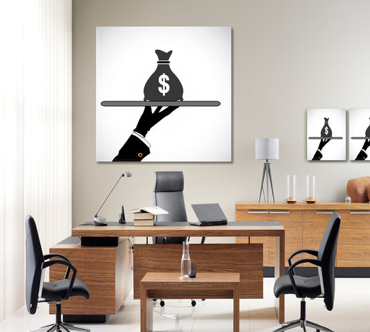 Money Bag American Dollars Bussiness Business Concept Wall Art Artesty