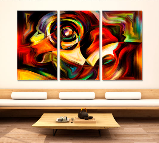 Internal Conversation Surreal Fantasy Large Art Print Décor Artesty 3 panels 36" x 24"