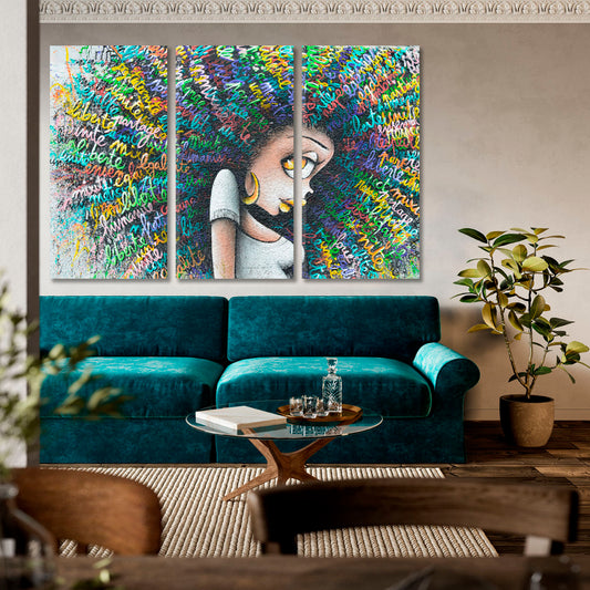 Vinie Graffiti Paris France Vinnie Street Art Canvas Print Street Art Canvas Print Artesty 3 panels 36" x 24"