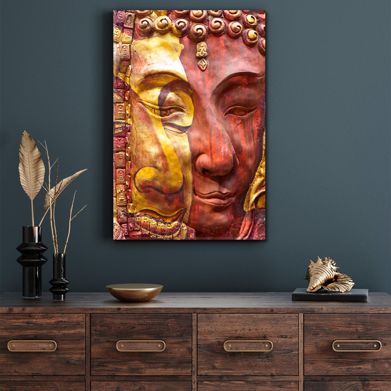 FACE OF BUDDHA Buddism Religious Gods Temples Religious Modern Art Artesty
