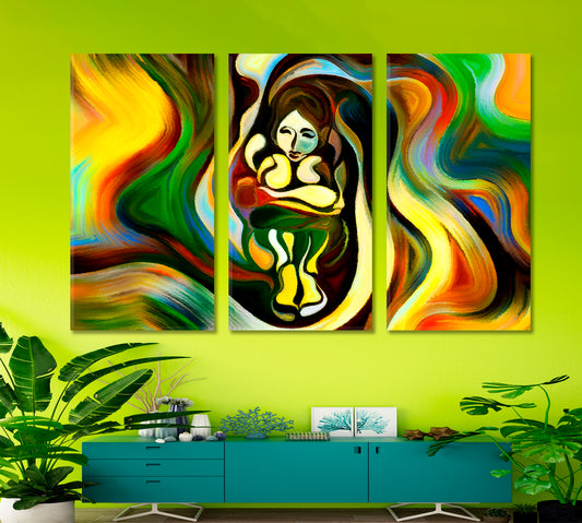 Secret Of Life Artistic Abstraction Abstract Art Print Artesty 3 panels 36" x 24"