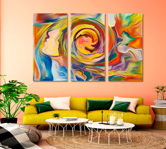 Split Consciousness Art Artesty 3 panels 36" x 24"