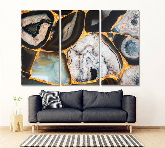 Abstract Marble Agate Poster Abstract Art Print Artesty 3 panels 36" x 24"