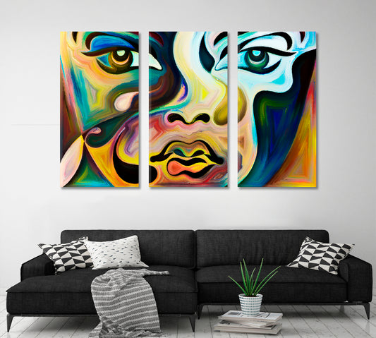 Sentiments Abstract Art Print Artesty 3 panels 36" x 24"