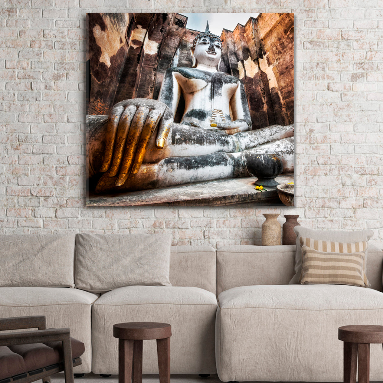 TRAVELER Sukhothai Historical Park Ancient Buddha Temple Famous Landmarks Artwork Print Artesty