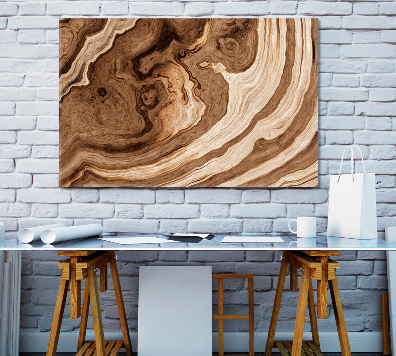 TREE Age Rings Brown Abstract Driftwood Abstract Art Print Artesty   
