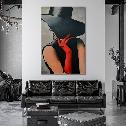 LADY Red Gloves Fine Art Artesty
