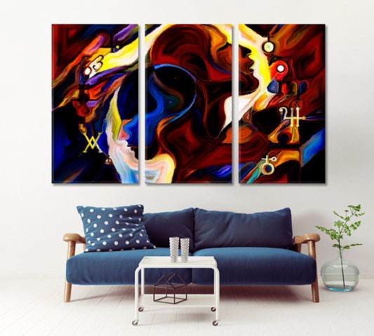 Interplay Abstract Art Print Artesty 3 panels 36" x 24"