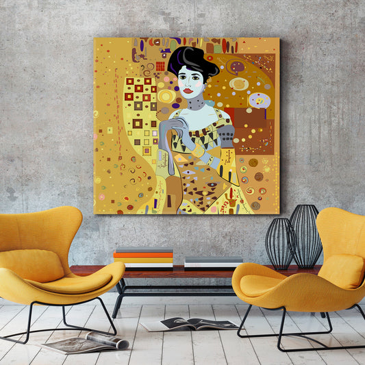 Abstract Figurative Portrait Gustav Klimt Style Fine Art Artesty