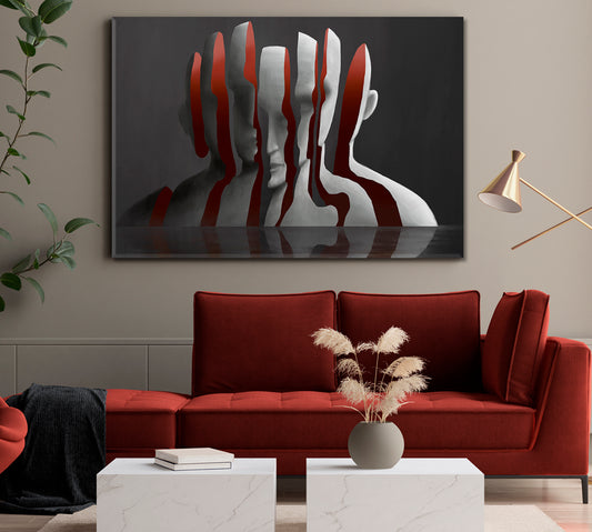 HUMANKIND Portrait Broken Man Surreal Psychological Painting Surreal Fantasy Large Art Print Décor Artesty