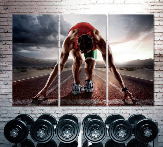 SPORT Motivate Active Life Concept Motivation Sport Poster Print Decor Artesty 3 panels 36" x 24"