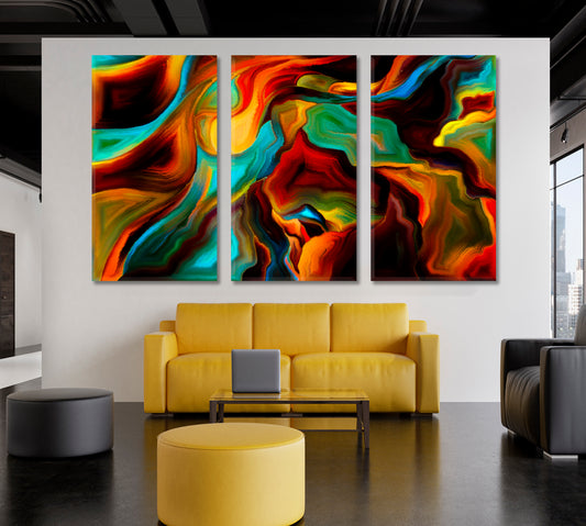 Inside Of Colors And Forms Abstract Design Abstract Art Print Artesty 3 panels 36" x 24"