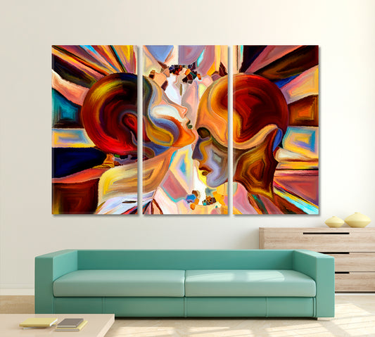 Behind Consciousness There Is Life Consciousness Art Artesty 3 panels 36" x 24"