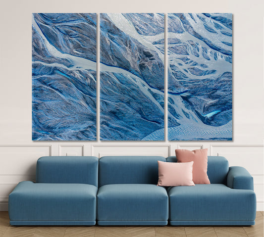 Abstract Naturalism Optical Illusion Aerial View Melting Glacier Iceland Abstract Art Print Artesty