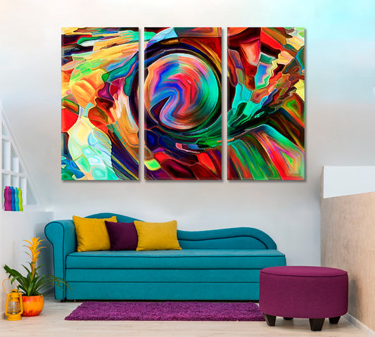 Find Yourself Contemporary Art Artesty 3 panels 36" x 24"