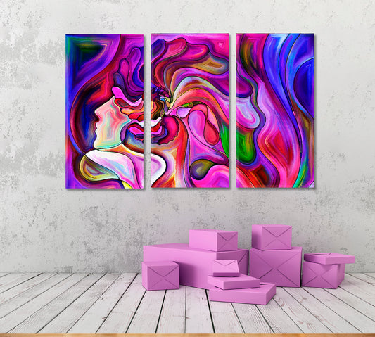 Vision In Colors And Lines Abstract Art Print Artesty 3 panels 36" x 24"