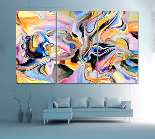 Abstract Contemporary Abstract Art Print Artesty 3 panels 36" x 24"