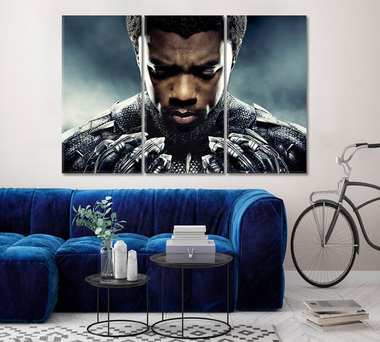 BLACK PANTHER Wakanda Forever Art Canvas Print Celebs Canvas Print Artesty 3 panels 36" x 24"