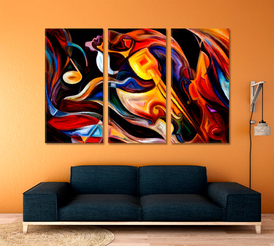 Inner Melody Beautiful Lines Abstraction Abstract Art Print Artesty 3 panels 36" x 24"