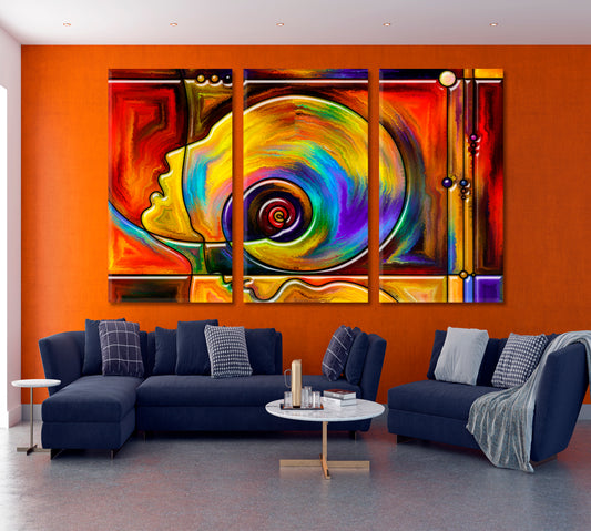 Deep Mind Contemporary Art Artesty 3 panels 36" x 24"