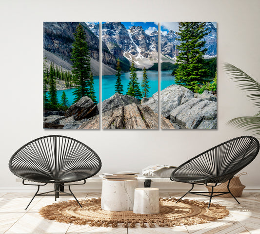 Banff National Park Canada Landscape Popular Landmark Attraction Scenery Landscape Fine Art Print Artesty 3 panels 36" x 24"