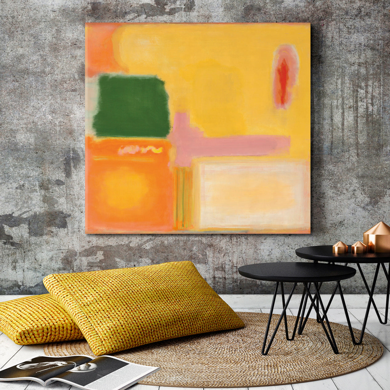 INTERSECTION Color Field Painting Mark Rothko Style Abstract Art Print Artesty 1 Panel 12"x12" 