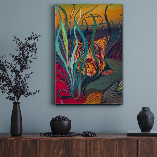 AFRICAN JUNGLE Tigress Rainforest Lianas Abstract Vivid Fine Art Fine Art Artesty