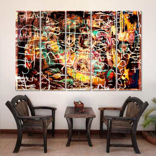 ABSTRACT EXPRESSION Contemporary Art Artesty 5 panels 36" x 24"