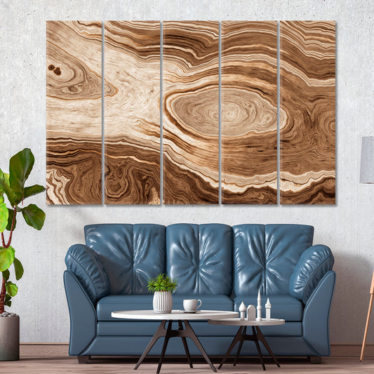 ABSTRACT Wavy Lines Age Growth Rings Oak Big Tree Trunk Slice Cut Woods Abstract Art Print Artesty