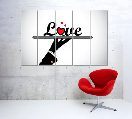LOVE Business with Love Business Concept Wall Art Artesty 5 panels 36" x 24"