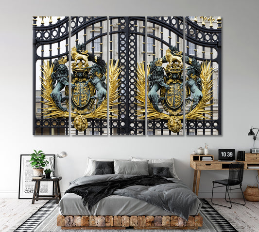 ROYAL Gate Detail Buckingham Palace London UK Canvas Print Famous Landmarks Artwork Print Artesty 5 panels 36" x 24"