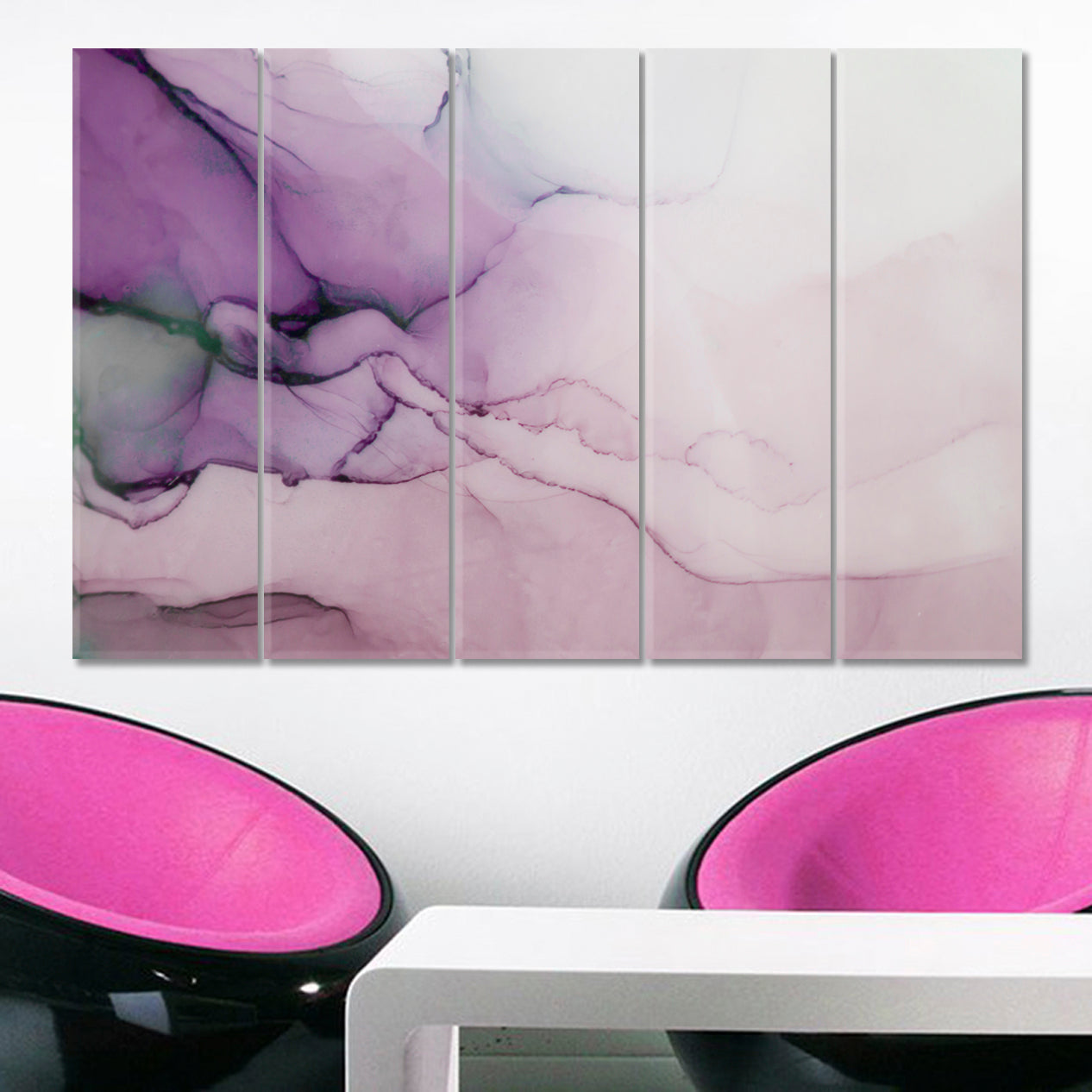 PURPLE INK Asia Oriental Style Abstract Marble Fluid Art, Oriental Marbling Canvas Print Artesty