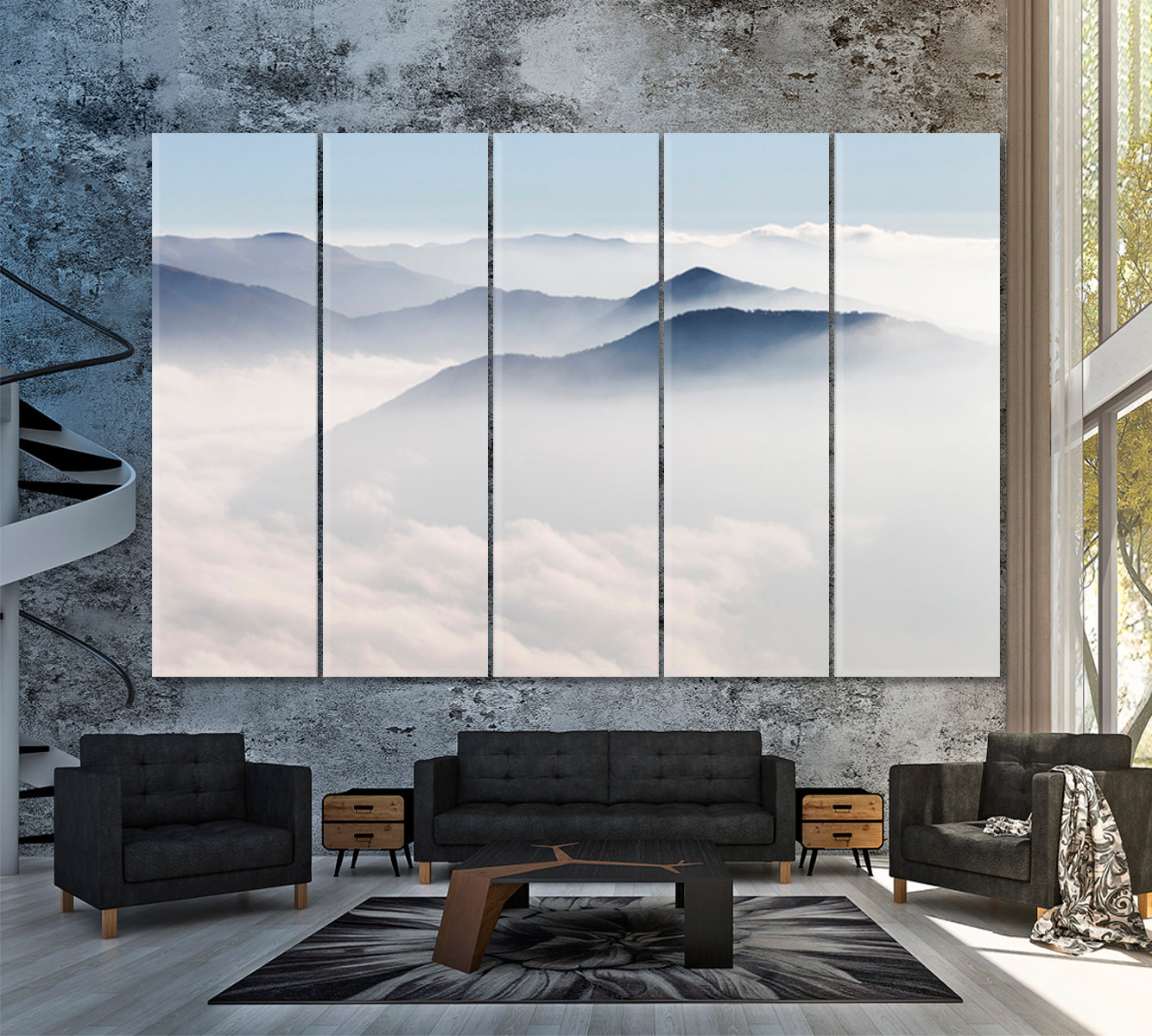 Misty Mountains Awesome Morning Moment Natural Landscape Scenery Foggy Cloudy Sky Scenery Landscape Fine Art Print Artesty