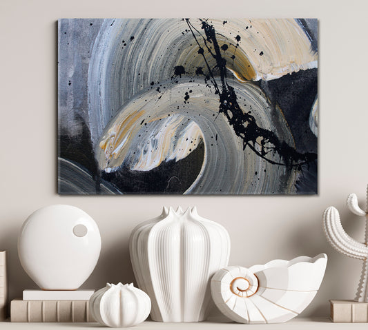 Black Splash Modern Abstract Brush Strokes Reliefs Grunge Artwork Contemporary Art Artesty