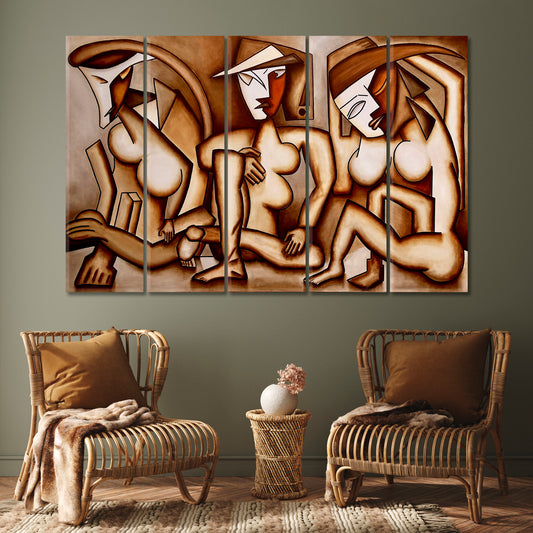 CUBISM Cubist Trendy Large Art Print Artesty 5 panels 36" x 24"