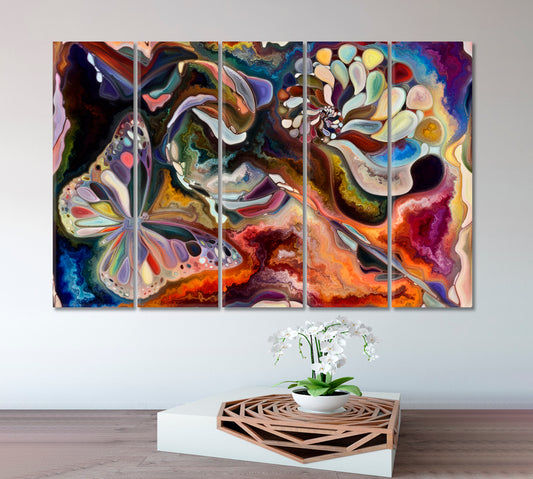 THE SECRET IN ART Abstract Expressionism Abstract Art Print Artesty 5 panels 36" x 24"
