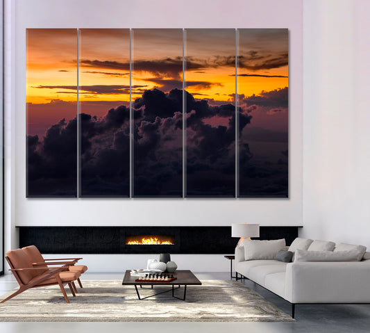 Dusk Shining Impressive Clouds at Sunrise Maldives Islands Abstract Blur Scenery Landscape Fine Art Print Artesty