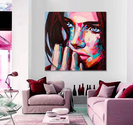 DIFFERENT VISION Beauty Woman Contemporary Art - Square Panel Fine Art Artesty