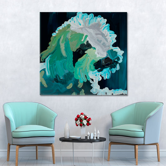 MODERN OBSERVATION AND ABSTRACTION Teal Turquoise Mint Abstract Art Print Artesty